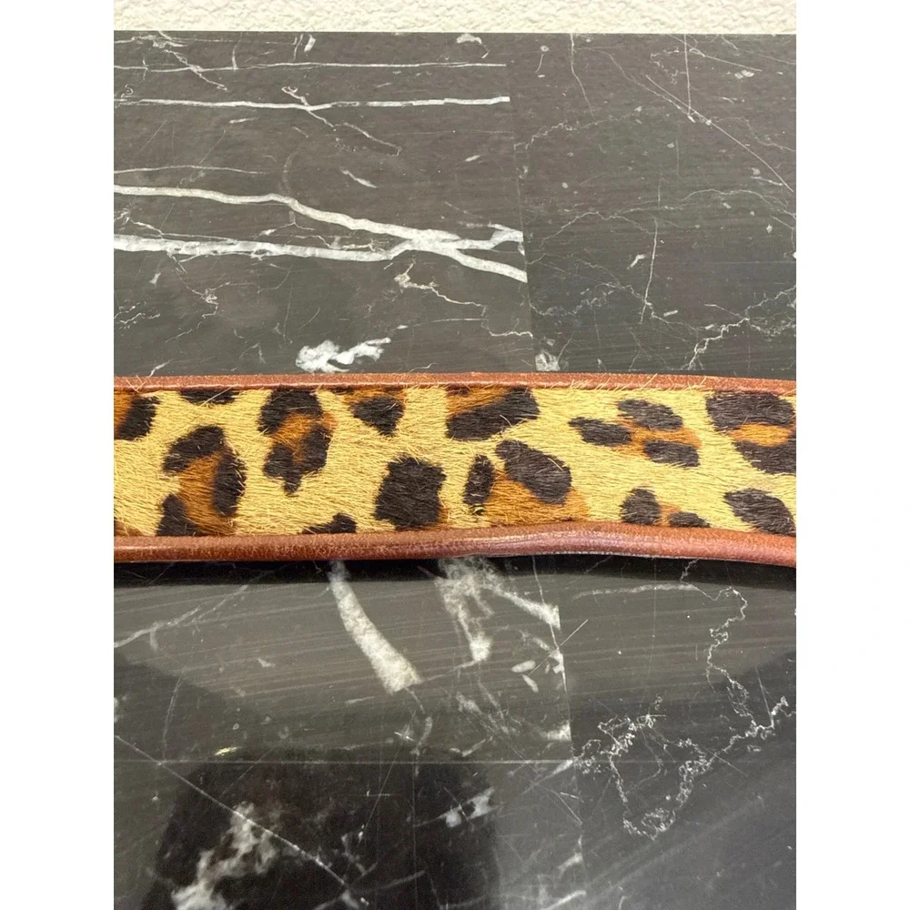 Brighton Out West Womens Leopard Calf Hair Leather Belt Brown 30 49107